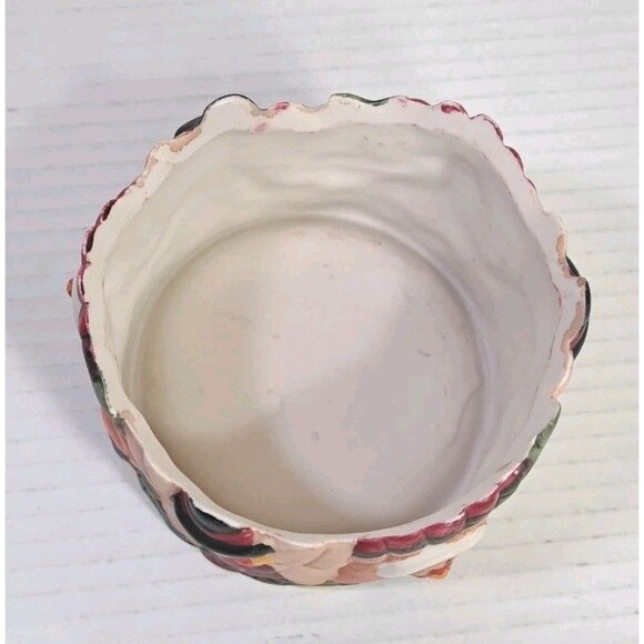 Thanksgiving Pilgrim Turkey Ceramic Candle Holder Bowl Fall Decor Hand Painted - Picture 4 of 7